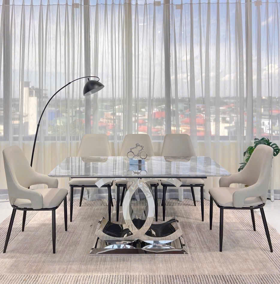 Bộ bàn ghế ăn nhập khẩu 02