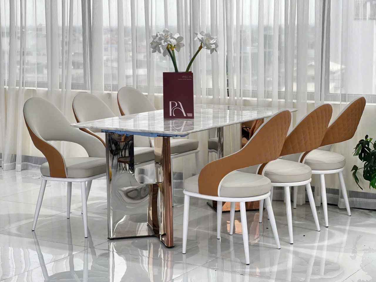 Bộ bàn ghế ăn nhập khẩu 05